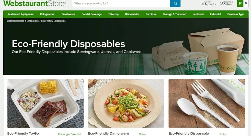 Sustainable packaging options from WebstaurantStore.