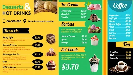 Dessert menu powered by enticing visuals.